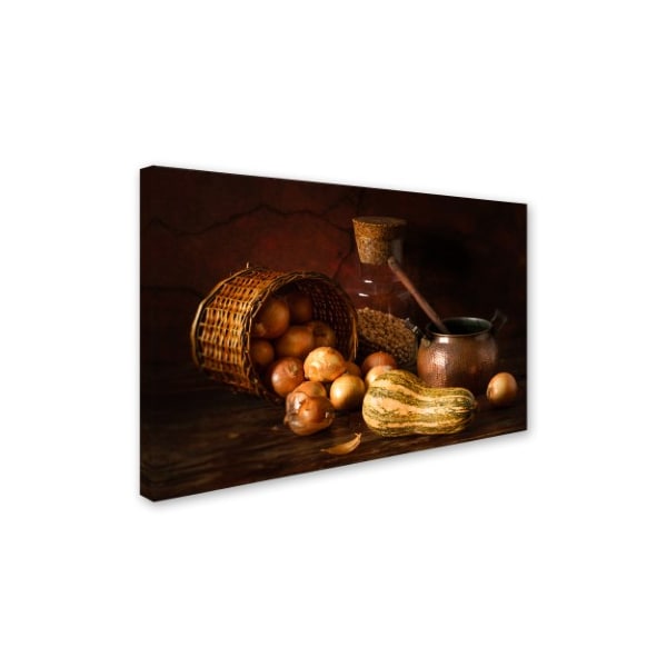 Luiz Laercio 'Onions And Pumpkin' Canvas Art,12x19